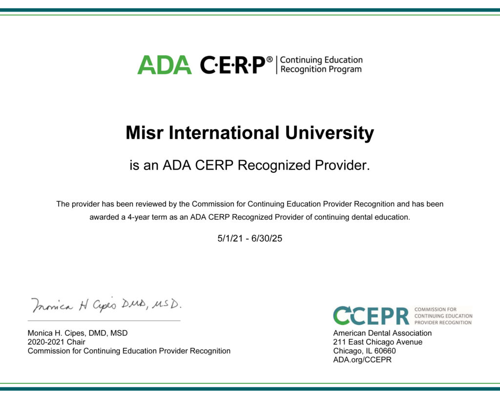 ADA CERP Recognition Misr International University